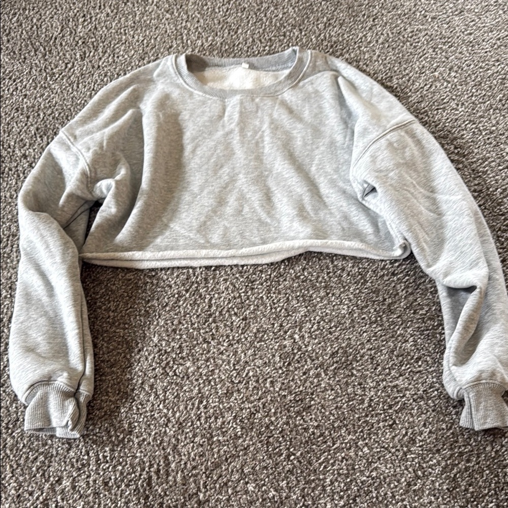 Gray Cropped Women's Sweater - Picture 1 of 5